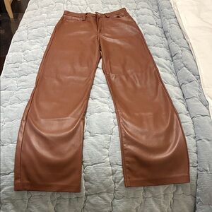 Joe's Jeans Brown Leather Straight Leg Pants